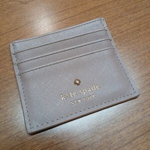 Kate Spade Chunky Bronze Pink Glitter Card Wallet - EUC